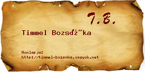 Timmel Bozsóka névjegykártya